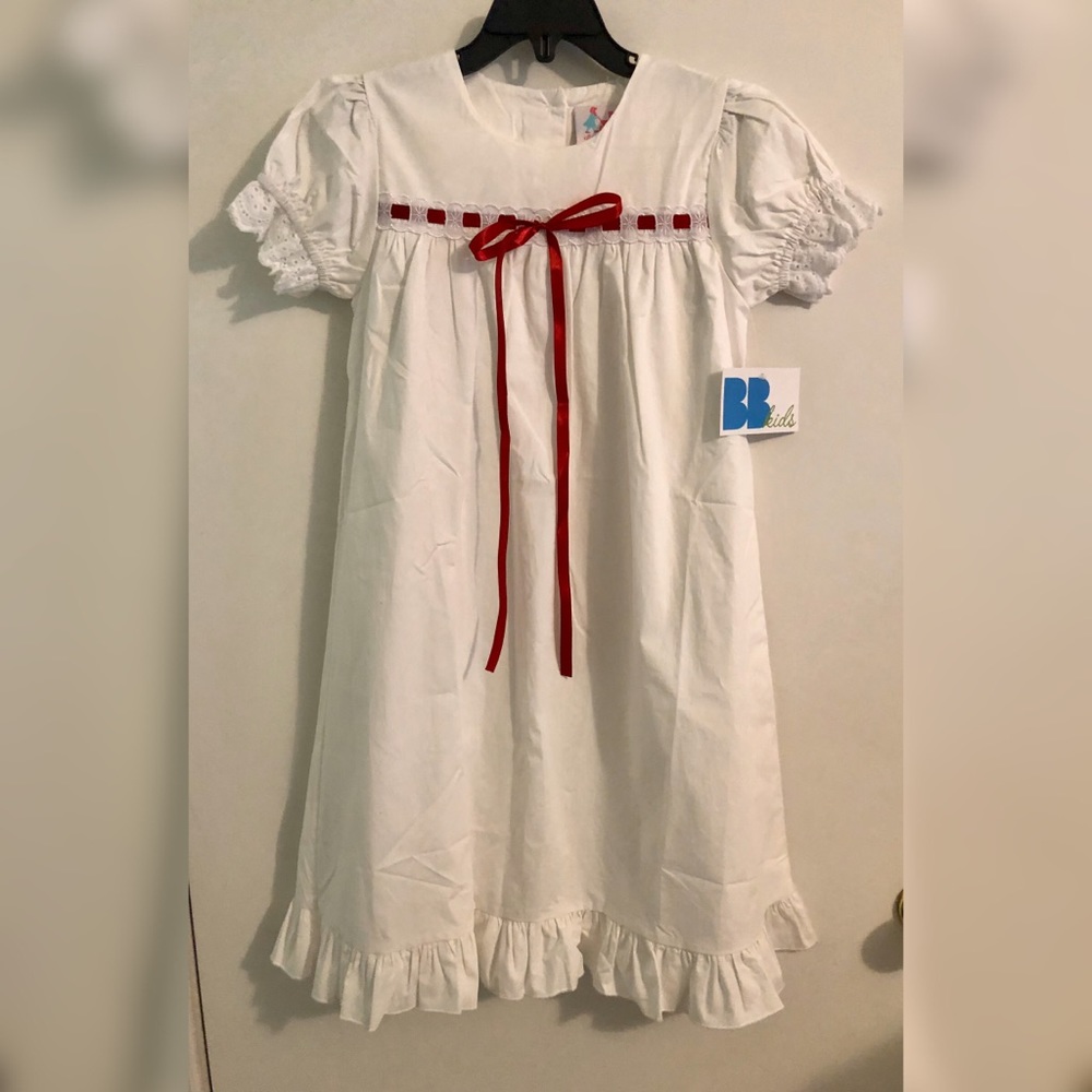 Little Louanne Red Satin Ribbon Dress/ Sz 7